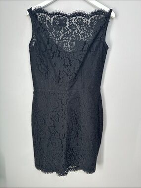 Noir by Lazaro Classic Black Lace Sheath Dress size 12 NWT